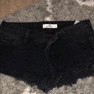Hollister black jean shorts